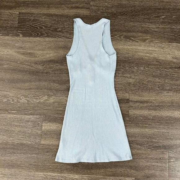 EUC Reformation Paso Knit Mini Dress Light Blue Ribbed Button Front Tank Small - Picture 4 of 15